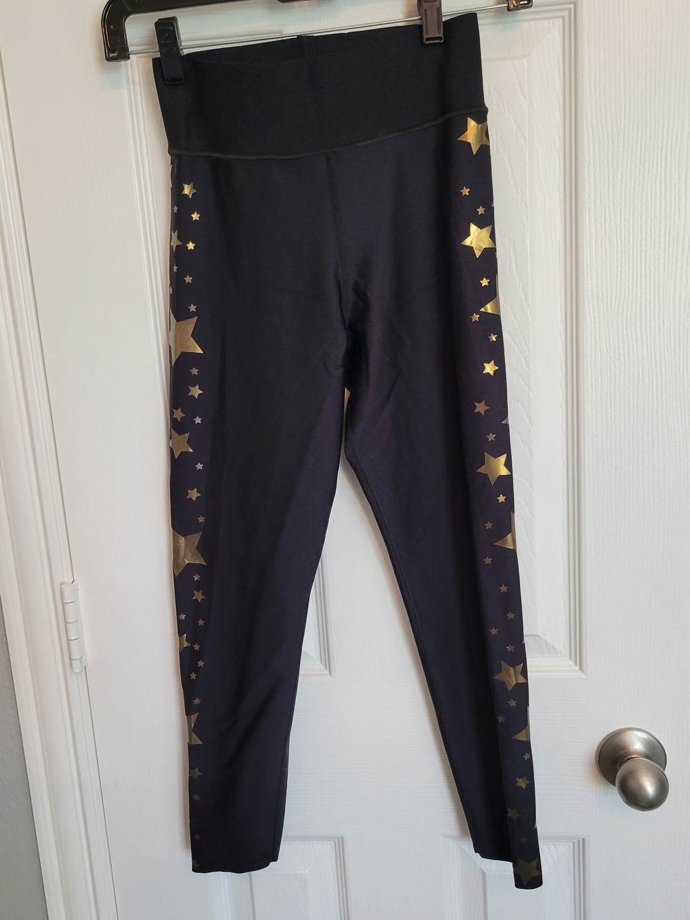 ultracor Black Leggings with Gold Star Side Print